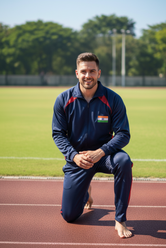 Premium Track Suit – Blue Red with Indian Flag